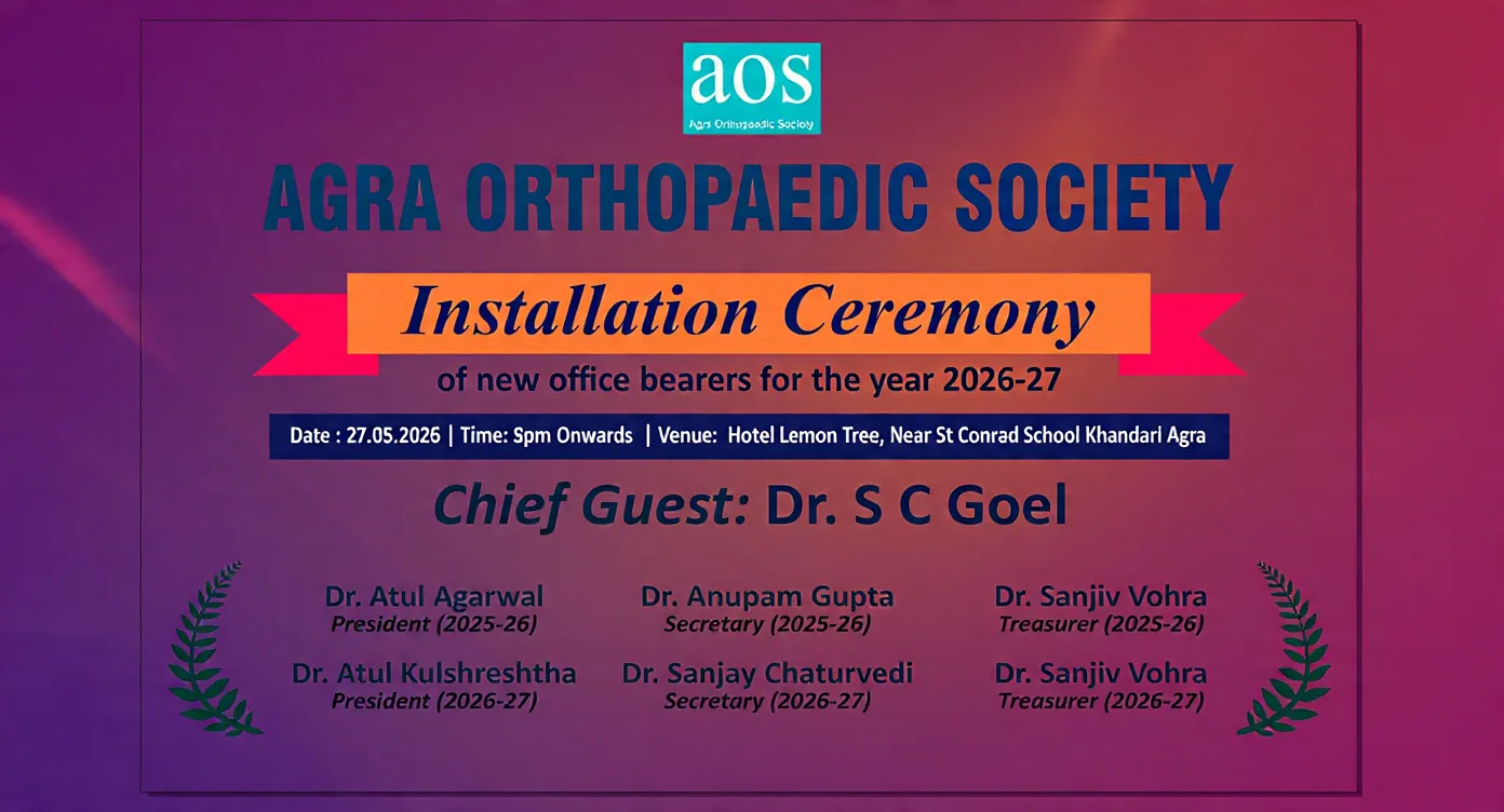 AOS installation ceremony stage artwork for office bearers 2026-27