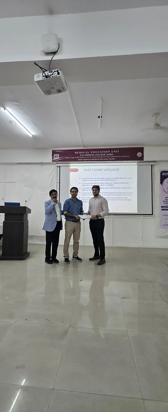 Faculty and participants at FH Medical College during the PG paper presentation competition
