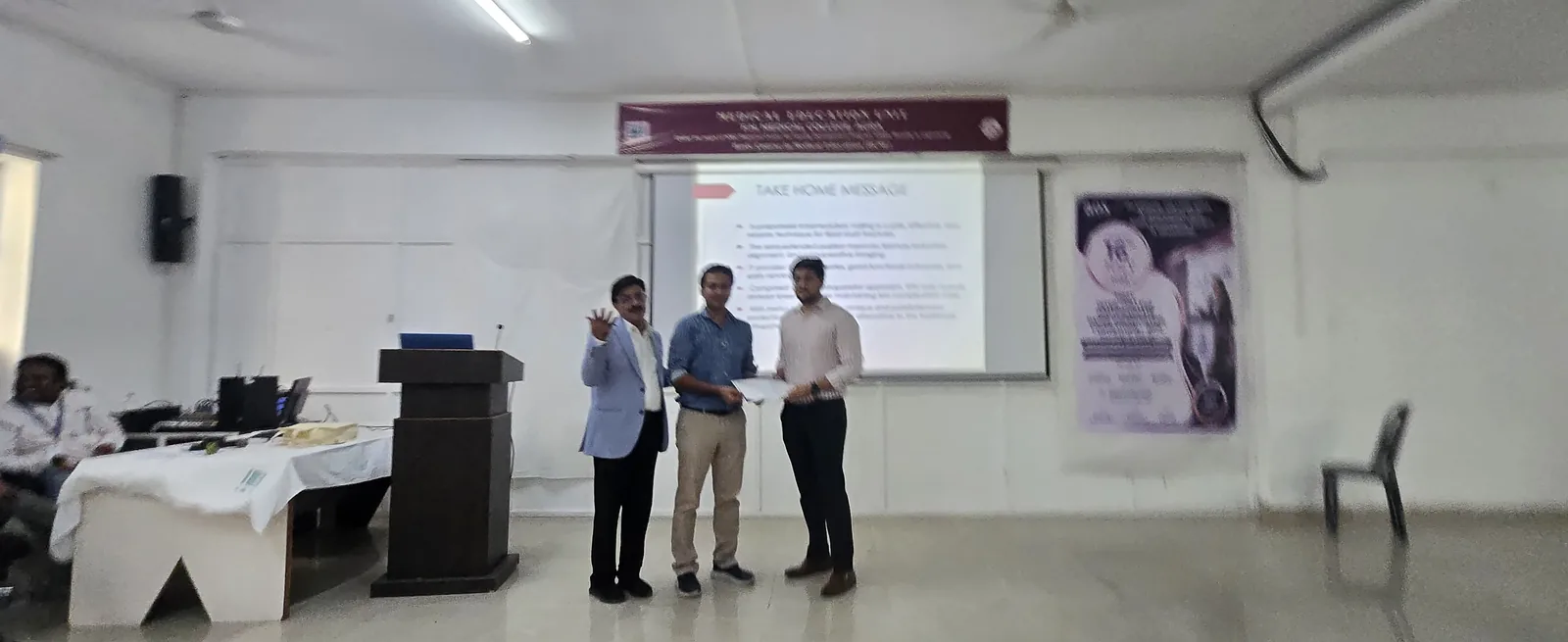 Wide view of the AOS PG paper presentation competition at FH Medical College